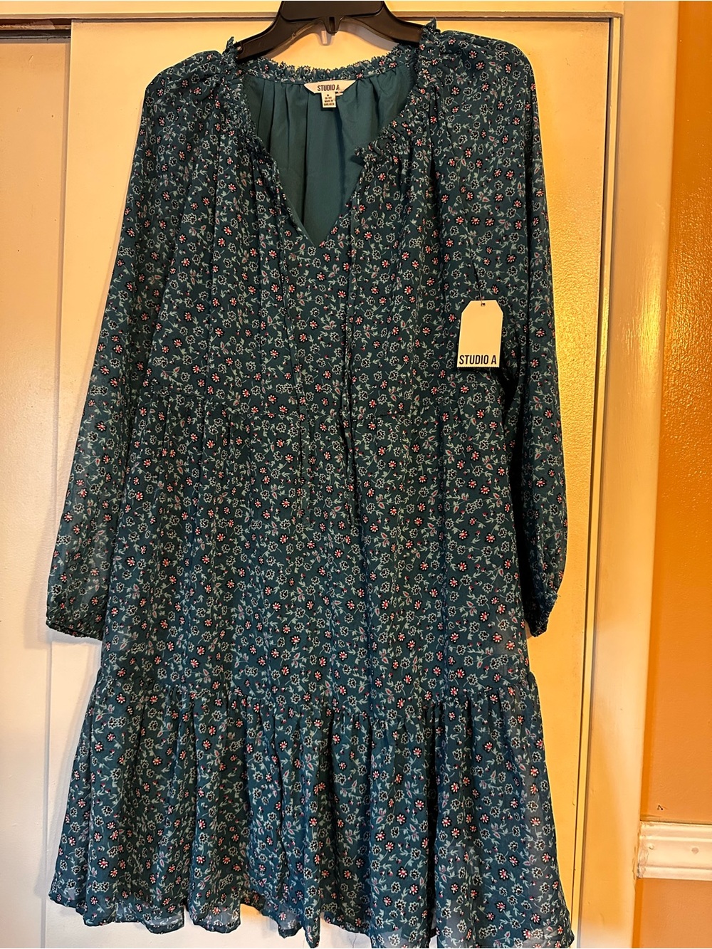 Studio Teal Floral Midi Dress